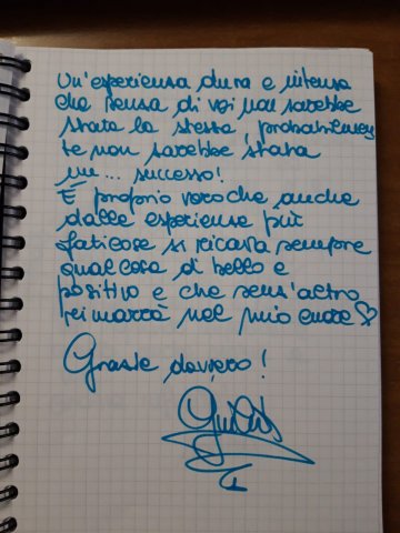 Messaggio scritto a mano dagli studenti TurinLex, n. 13