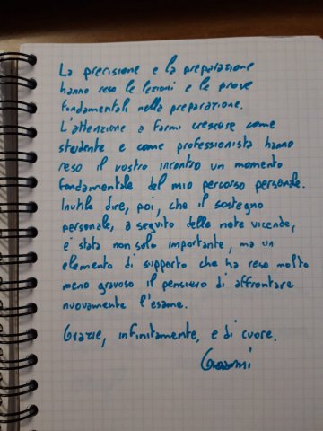 Messaggio scritto a mano dagli studenti TurinLex, n. 14