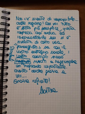 Messaggio scritto a mano dagli studenti TurinLex, n. 15
