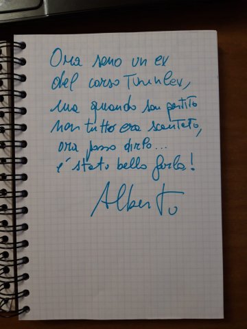 Messaggio scritto a mano dagli studenti TurinLex, n. 19