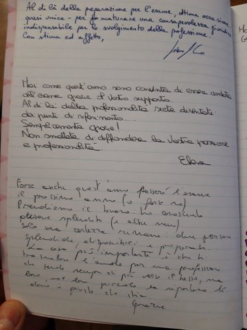 Messaggio scritto a mano dagli studenti TurinLex, n. 3