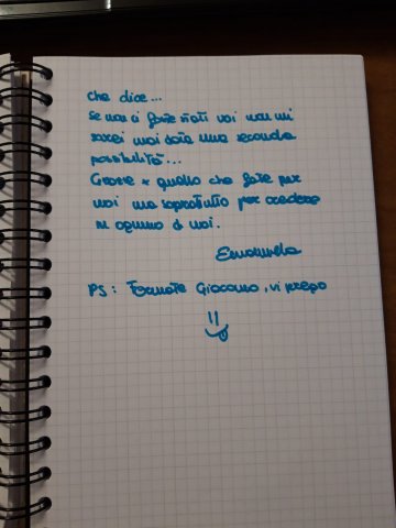 Messaggio scritto a mano dagli studenti TurinLex, n. 7